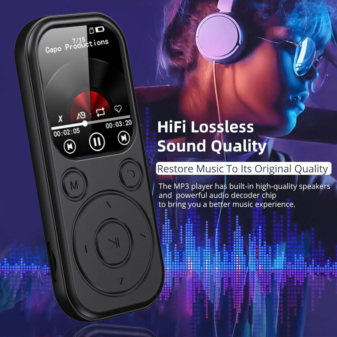 2025 Neuer MP3 -Player mit Bluetooth, HiFi Sound Tragbarer Musikplayer mit 2,01 -Zoll -IPS -Bildschi