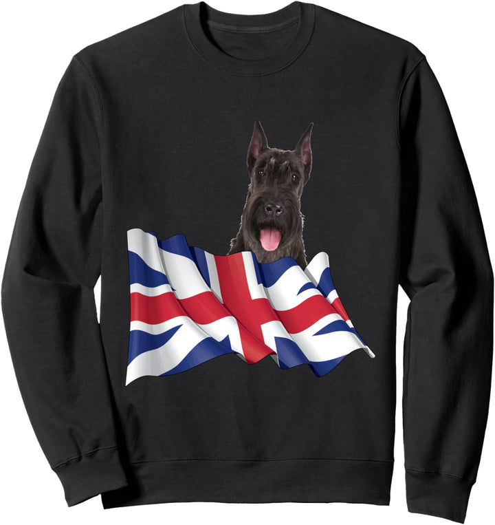Union Jack Flag Dog Giant Schnauzer Sweatshirt