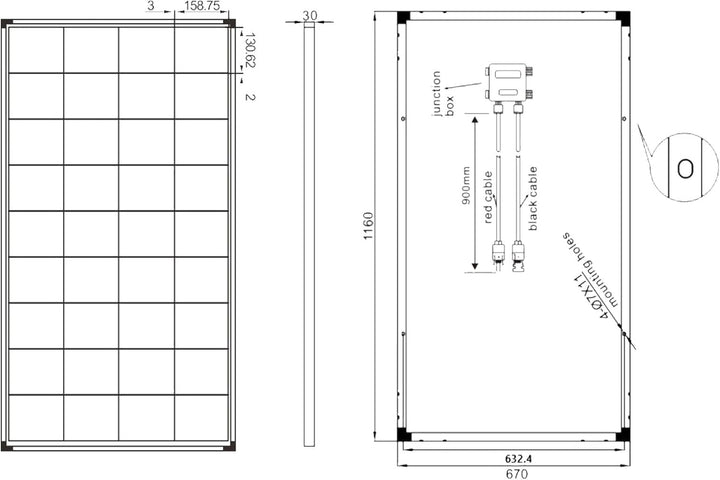 enjoy solar PERC Mono 150W 12V Solarpanel Solarmodul Photovoltaikmodul, Monokristalline Solarzelle P