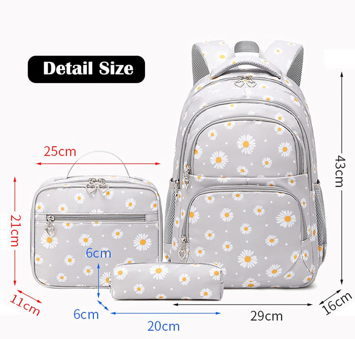 TCYIN Rucksack Mädchen Damen Schulrucksack Floral Backpack for Teenager Girls Modisch Schultasche fü