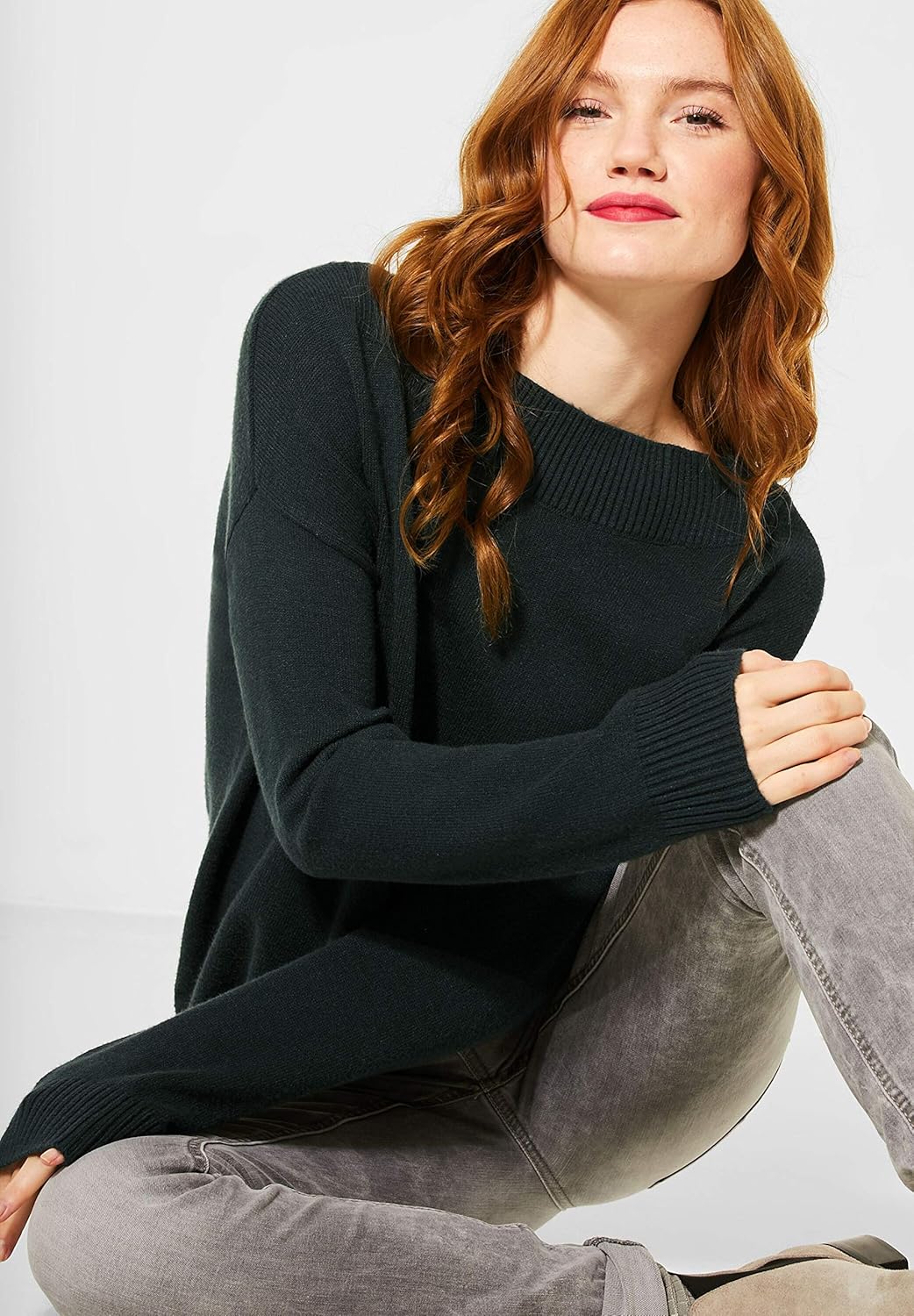 STREET ONE Damen Pullover, Grün(endless green), 40