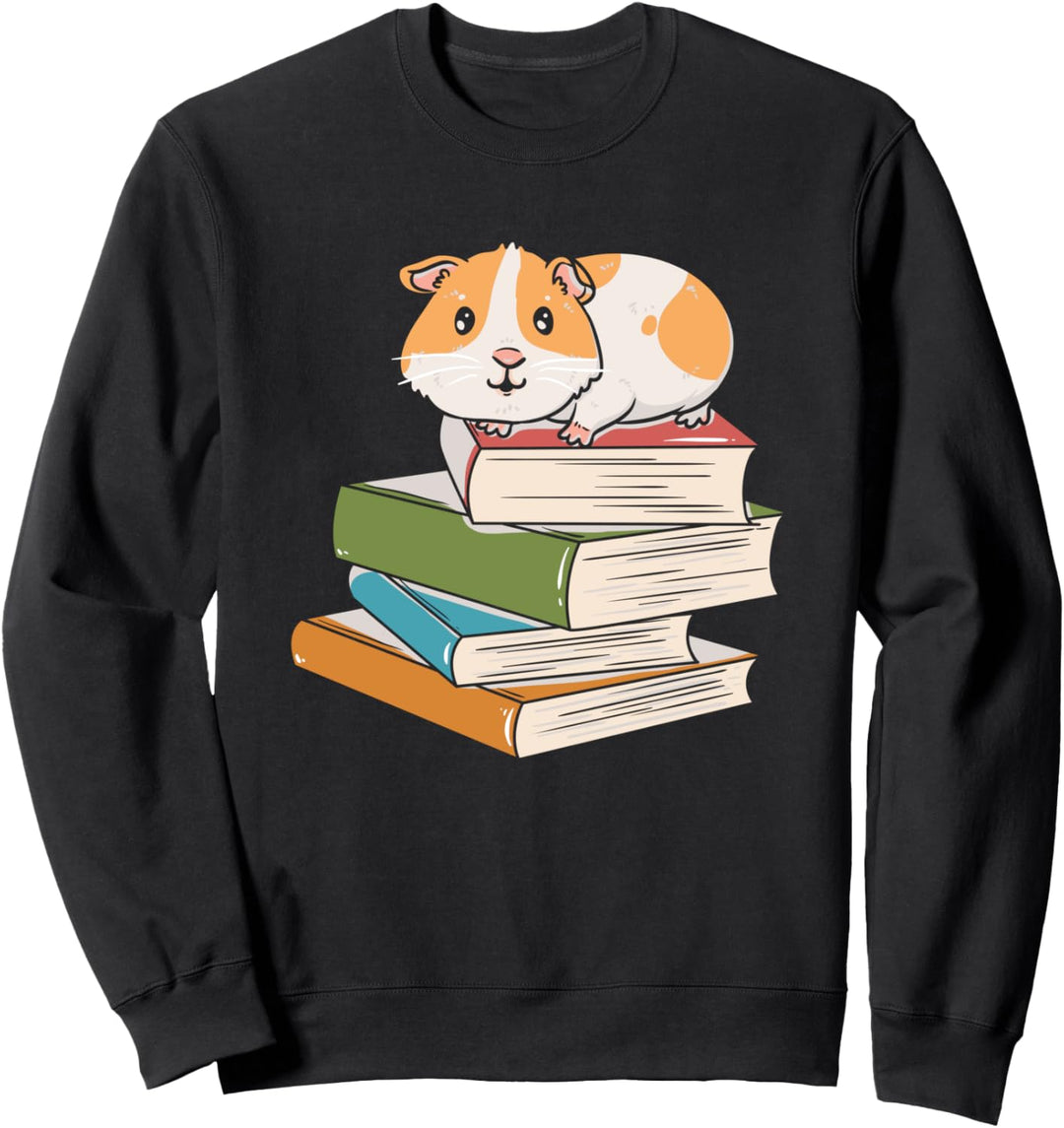 Meerschwein mit Büchern | Meerschweinchen Sweatshirt