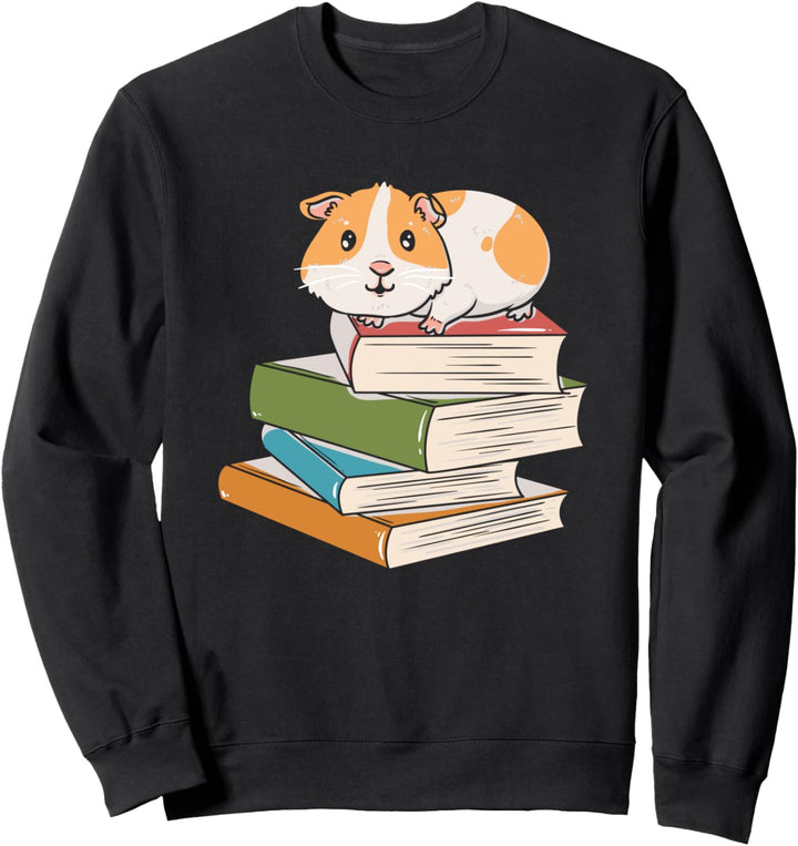 Meerschwein mit Büchern | Meerschweinchen Sweatshirt