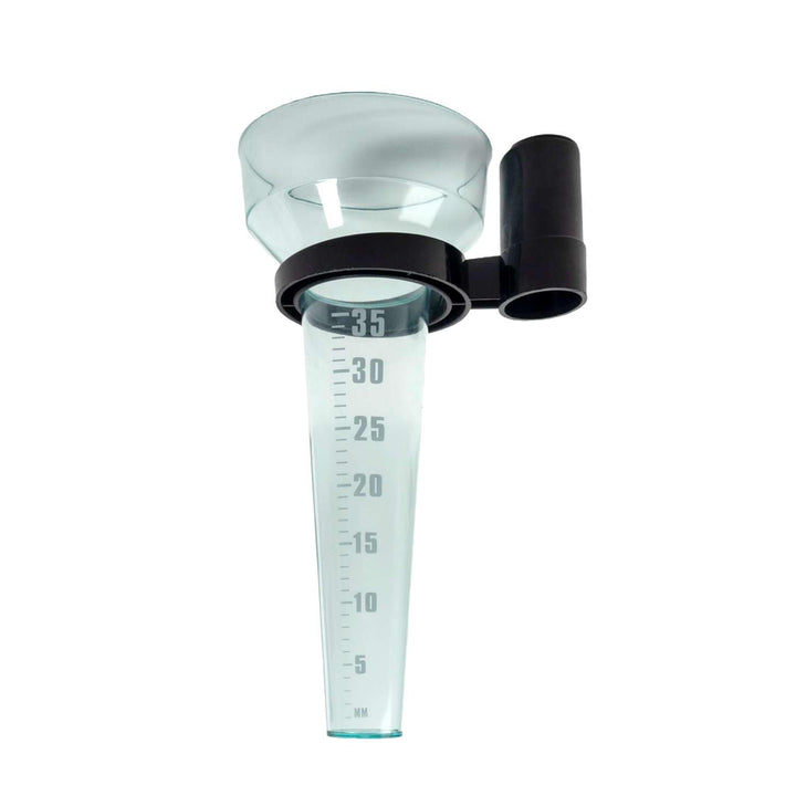 Regenmesser Niederschlagsmesser Transparent mit Halter 35 mm/m² - 24.5 x 8.4 cm - Regenmessgerät für