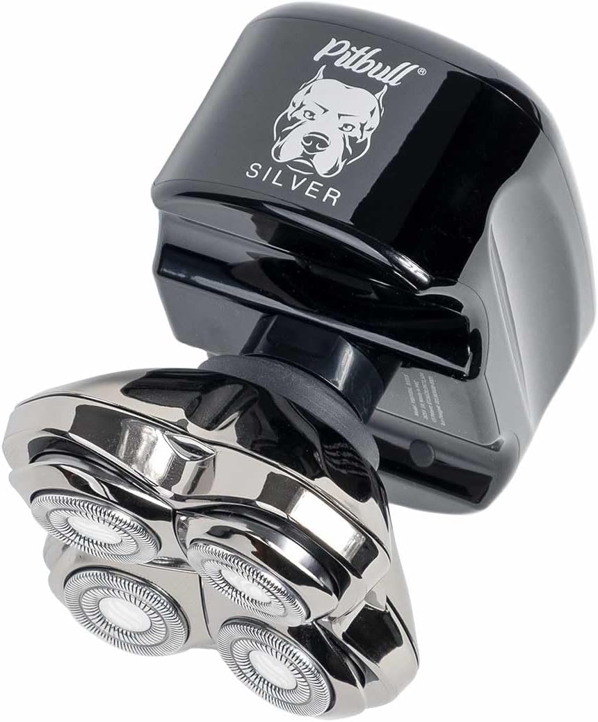 Skull Shaver Pitbull Silver Pro SX5 - Kopf- und Gesichtsrasierer - Elektrorasierer für Herren, Nass