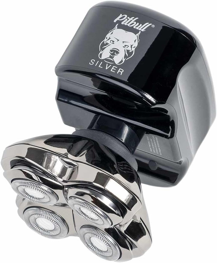 Skull Shaver Pitbull Silver Pro SX5 - Kopf- und Gesichtsrasierer - Elektrorasierer für Herren, Nass