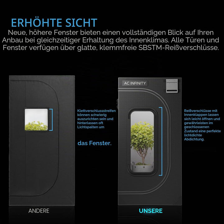 AC Infinity CLOUDLAB 733 Advance Grow Zelt, 91,4 x 91,4 x 182,9 cm, dickste 2,5 cm Stangen, höchste