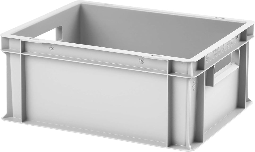 1a-TopStore 4 Stk. Euroboxen EB-417, grau, 40x30x17,5 cm (LxBxH), grau, Volumen: 16,5 Liter, lebensm
