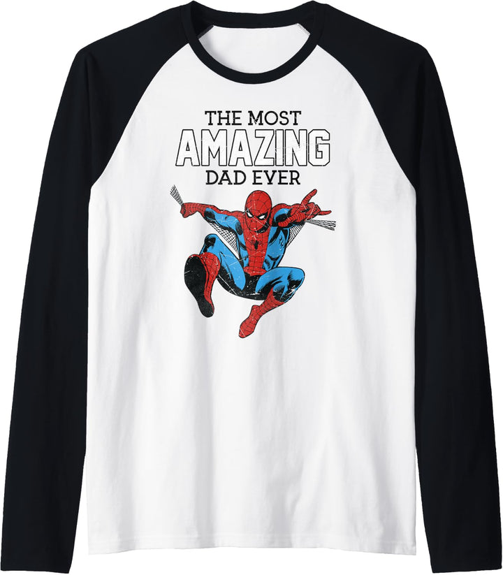 Marvel Spider-Man The Most Amazing Dad Ever Portrait Raglan