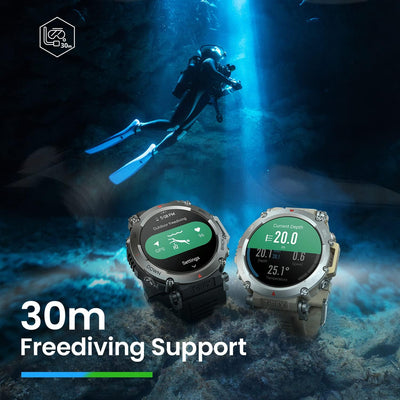 Amazfit T-Rex Ultra Outdoor Smartwatch, Dual-Band GPS, Routen-Import & 6 Navigation, Freitauch-Unter