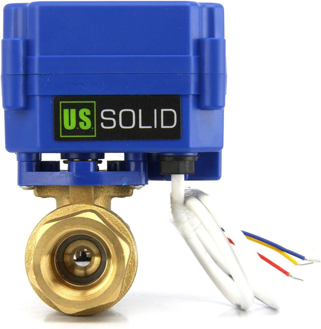 U.S. Solid 1/2" Motorkugelhahn Messing Elektrische Zonenventil, 9-24V AC/DC, 3 Drähte Messing