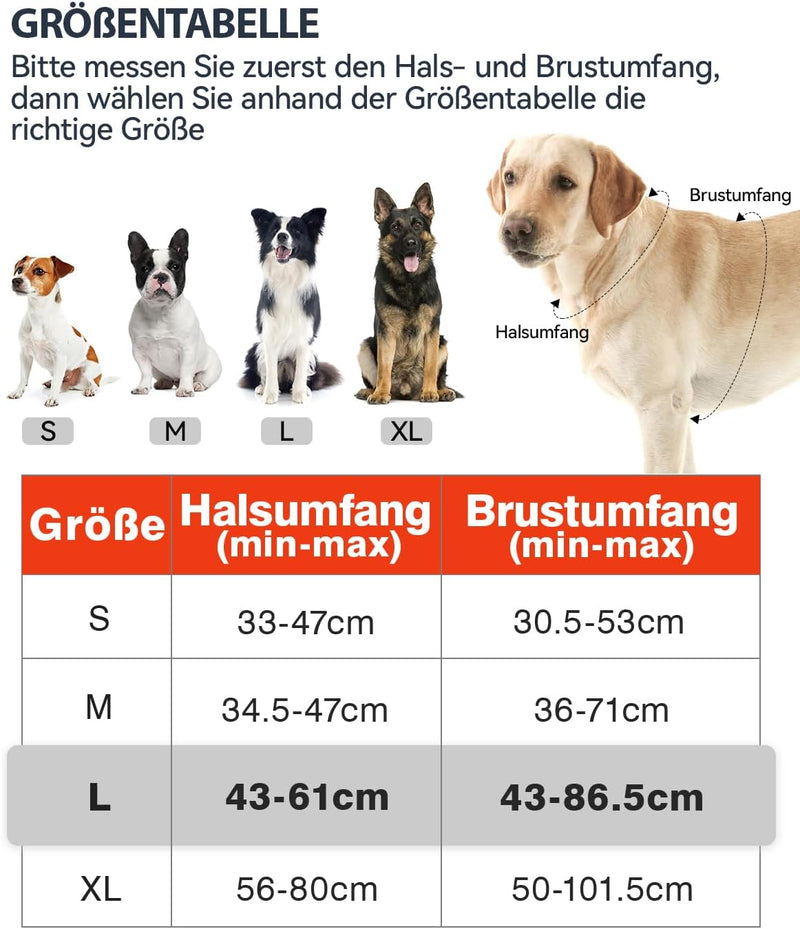 Joytale Hundegeschirr Grosse Hunde, reflektierendes Geschirr Hund, Hundegeschirr Bequeme Gepolsterte