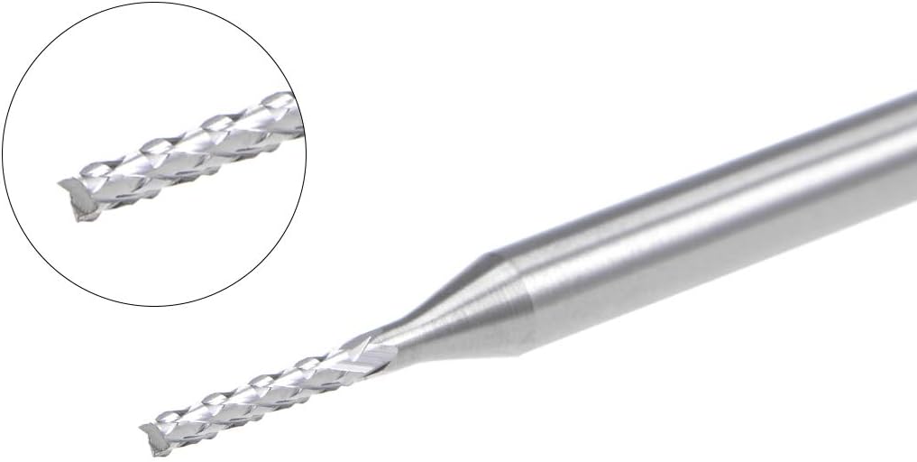 sourcing map 10 Stücke 1,2mm Hartmetall Schaftfräser Gravur Fräser für Leiterplattenmaschine, 1/8 "S