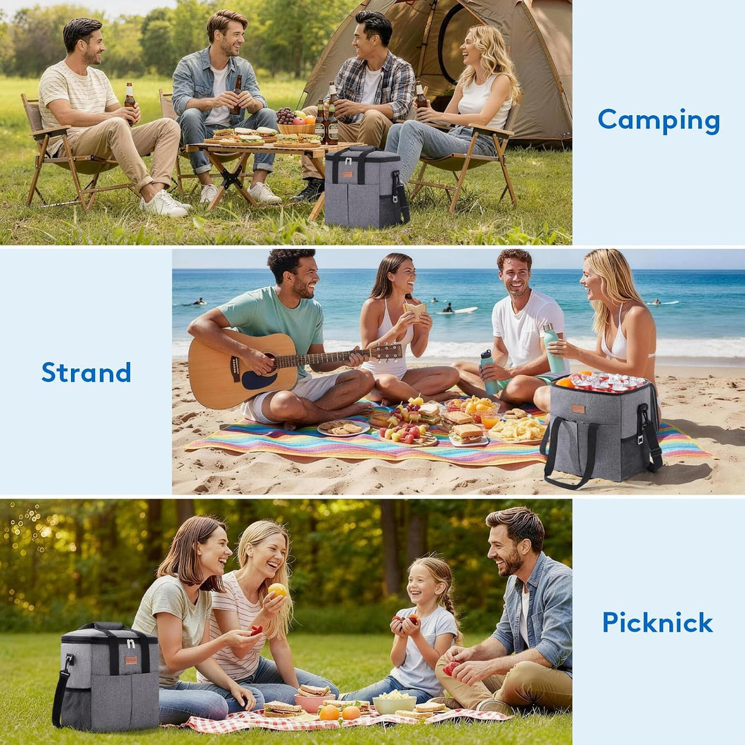 Lifewit Kühltasche 20L, Kühlung Thermoisoliert Tragbar Faltbar Wasserdicht, Gross Picknicktasche für