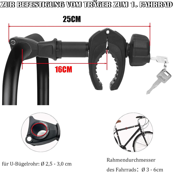 Rahmenhalter für Fahrradträger 25CM Länge, Universal Kurze Fahrradrahmenhalter Abschliessbare, Rahme