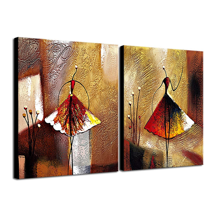 Wieco Art ölgemälde auf Leinwand, 2 Balletttänzerinnen, Kunstwerk, Moderne Deko, 100% handbemalt, Ze