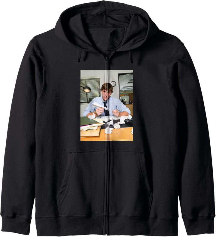 The Office Jim macht Papierflugzeug Kapuzenjacke