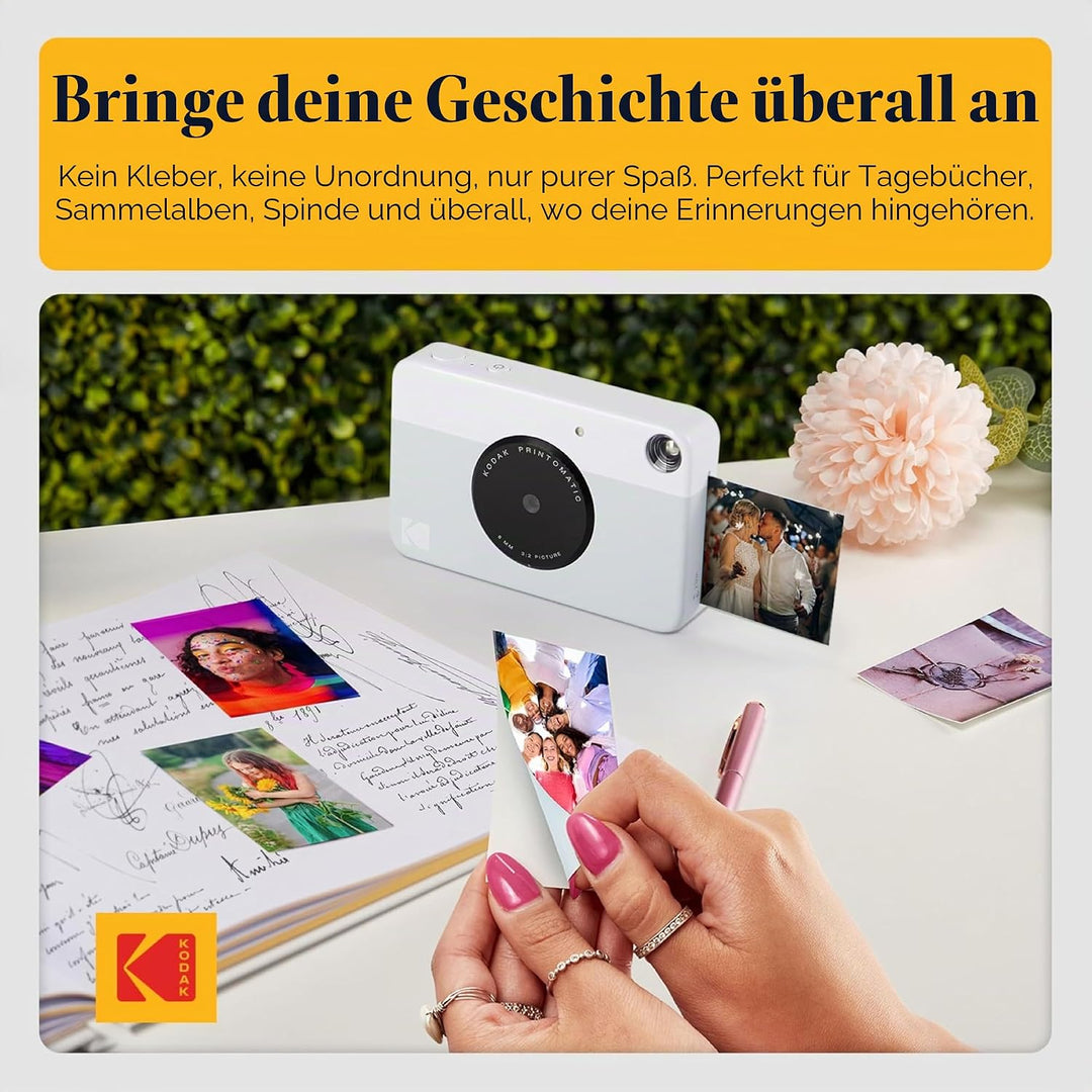KODAK Printomatic Vollfarb-Sofortdruckkamera-Geschenkpaket + Softcase + Zink 2x3 Zoll selbstklebende