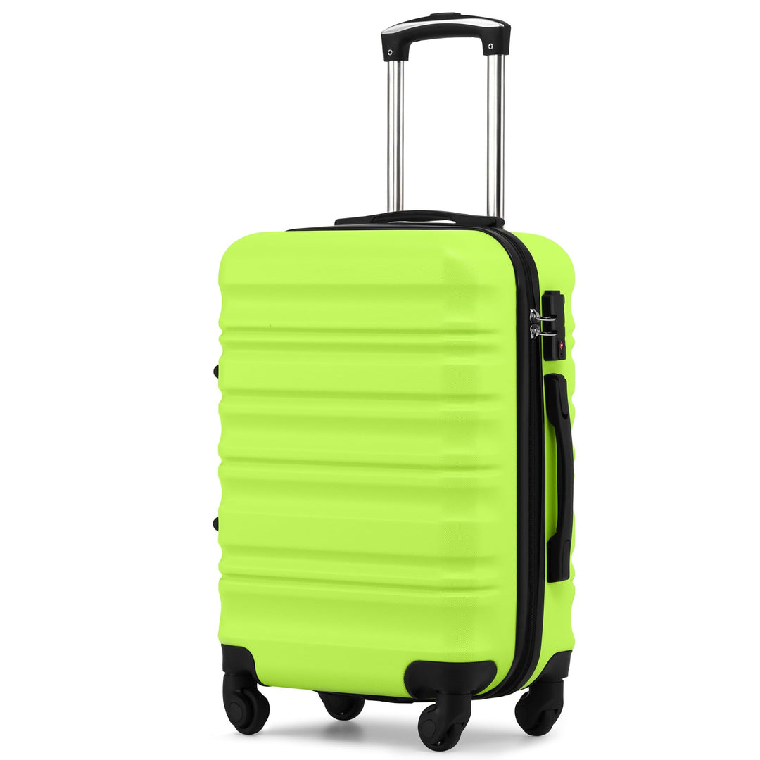 COOLIFE Hartschalen-Koffer Trolley Rollkoffer Reisekoffer mit TSA-Schloss und 4 Rollen (Grün, Handge