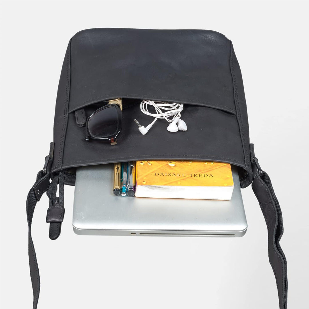 LEABAGS Leder Handtasche Damen I Premium Echtleder Umhängetasche I Schultertasche I Damentasche I Tr