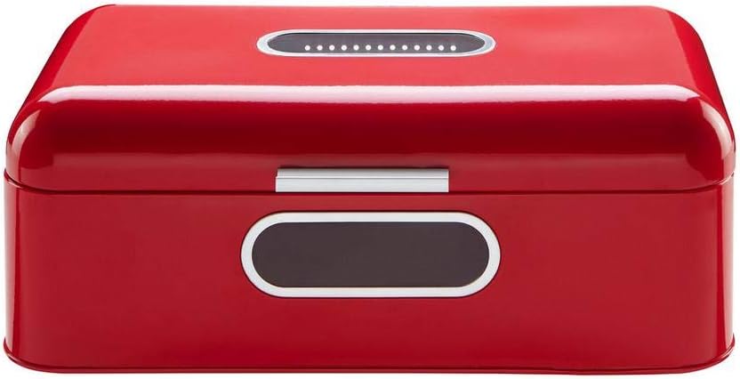 Echtwerk Brotkasten, Retro-Brotbox aus Metall mit Sichtfenster, Platzsparende Aufbewahrungsbox, Brot