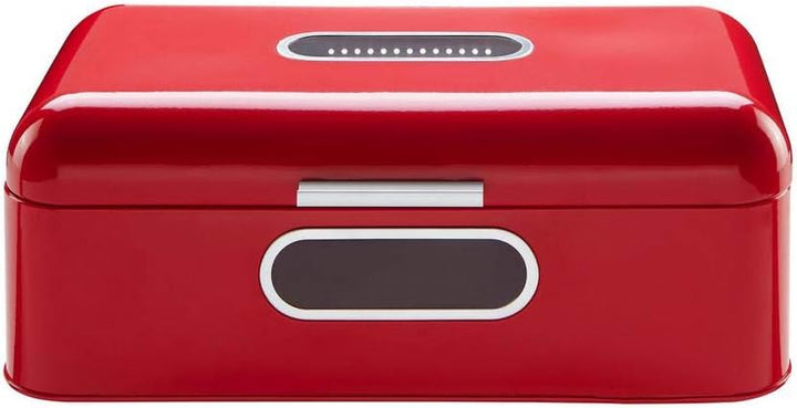Echtwerk Brotkasten, Retro-Brotbox aus Metall mit Sichtfenster, Platzsparende Aufbewahrungsbox, Brot