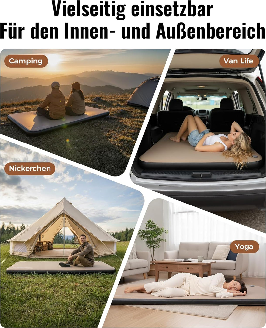KingCamp Isomatte Camping,8CM Dicke,100cm Breit Camping Matratze,Ruckelfreie Schlafmatte Drop-Stitch