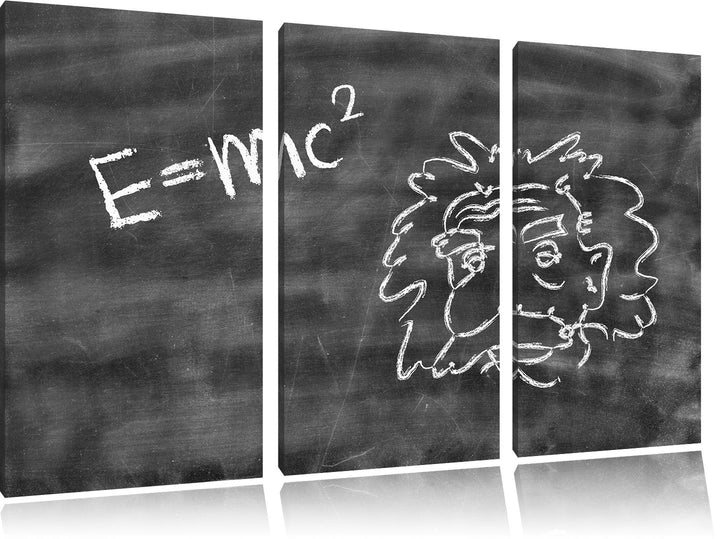 Pixxprint Albert Einstein als Leinwandbild | Grösse: 3 Teilig (120x80) | Wandbild| Kunstdruck | fert