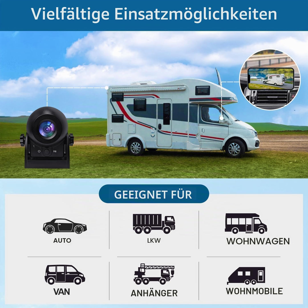 Uzone WiFi Rückfahrkamera kabellos Akku Wiederaufladbare Auto Rückfahrkamera IP68 wasserdichte mit A