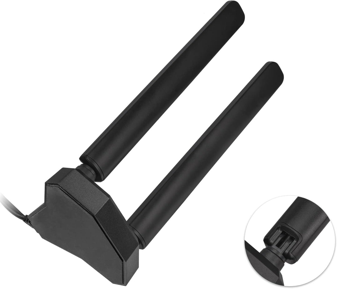 Eightwood WiFi 6E Tri-Band Antenne 6GHz 5GHz 2,4GHz Gaming WiFi Antenne Magnetfuss mit 2 m Verlänger