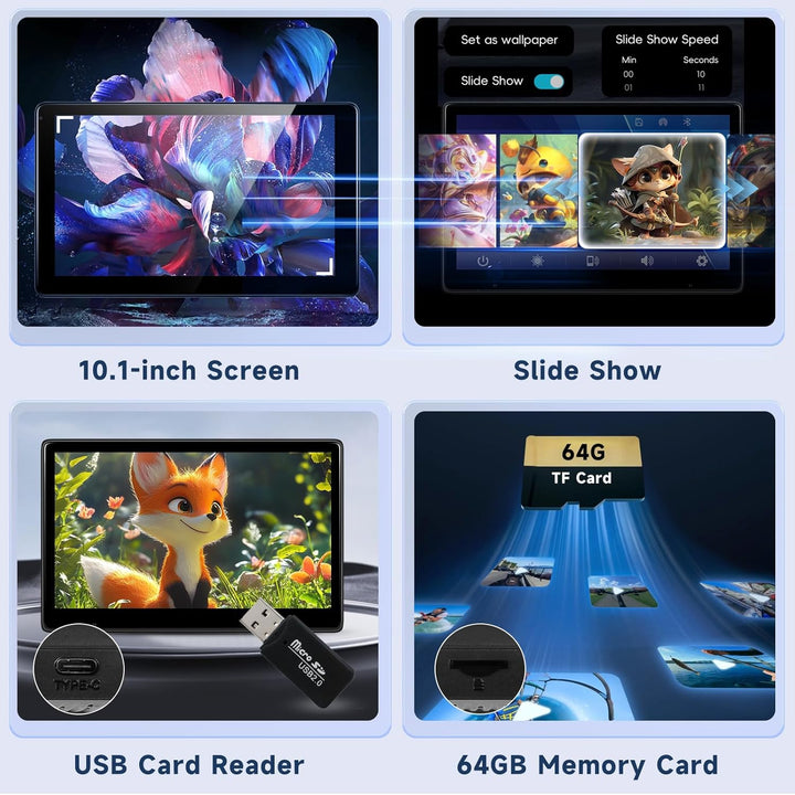 Hodozzy 10,1 Zoll Auto Kopfstützen Videoplayer, Auto-TV für die Rücksitze mit IPS-Touchscreen, Auto