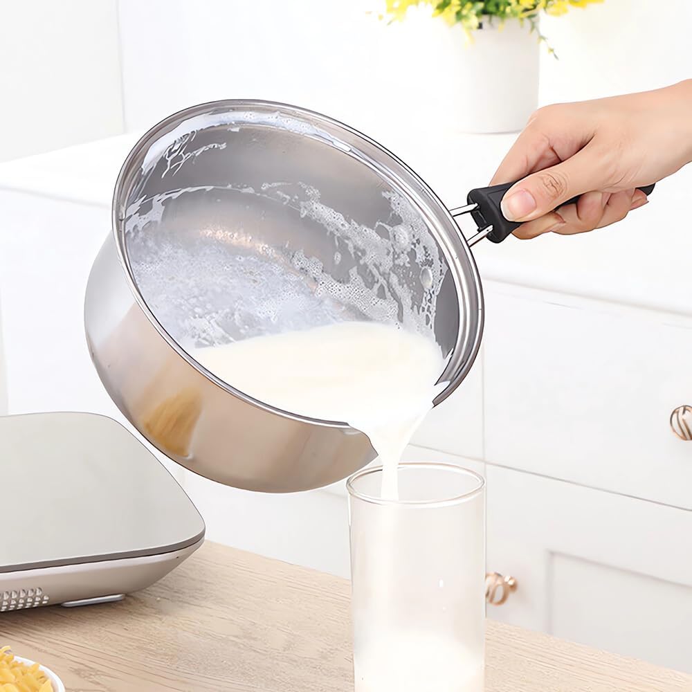Edelstahl-Saucepan-Set mit Glasdeckel, Antihaft-Kochtopf, für alle Herdarten inkl. Induktion, Stainl
