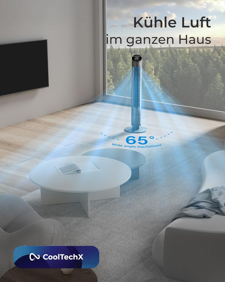 CF2401 Turmventilator mit Fernbedienung, App - Leiser Standventilator mit Timer, LED - Ventilator ki