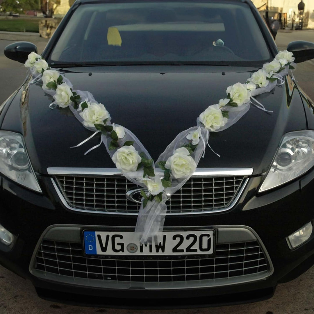 Rosen Girlande Braut Paar Rose Deko Dekoration Autoschmuck Hochzeit Car Auto Wedding ®Auto-schmuck D