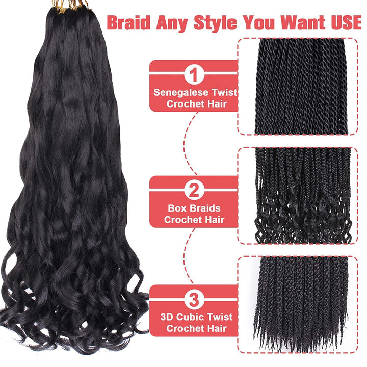 Xtrend 22 Inch Pre Stretched Bouncy Loose Wavy Braiding Hair 8 Packs Copper Red French Curly Braidin