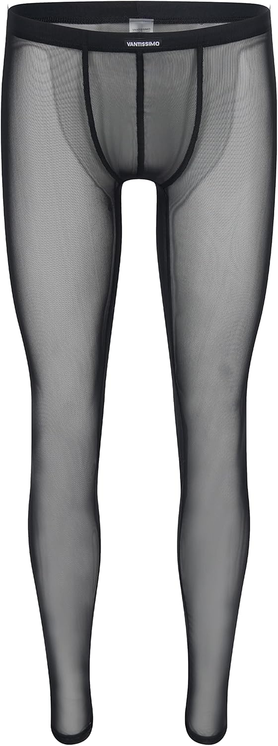 Vantissimo Herren Netz Leggings Made in Germany transparent enganliegend Hose, mit Suspensorium Shee