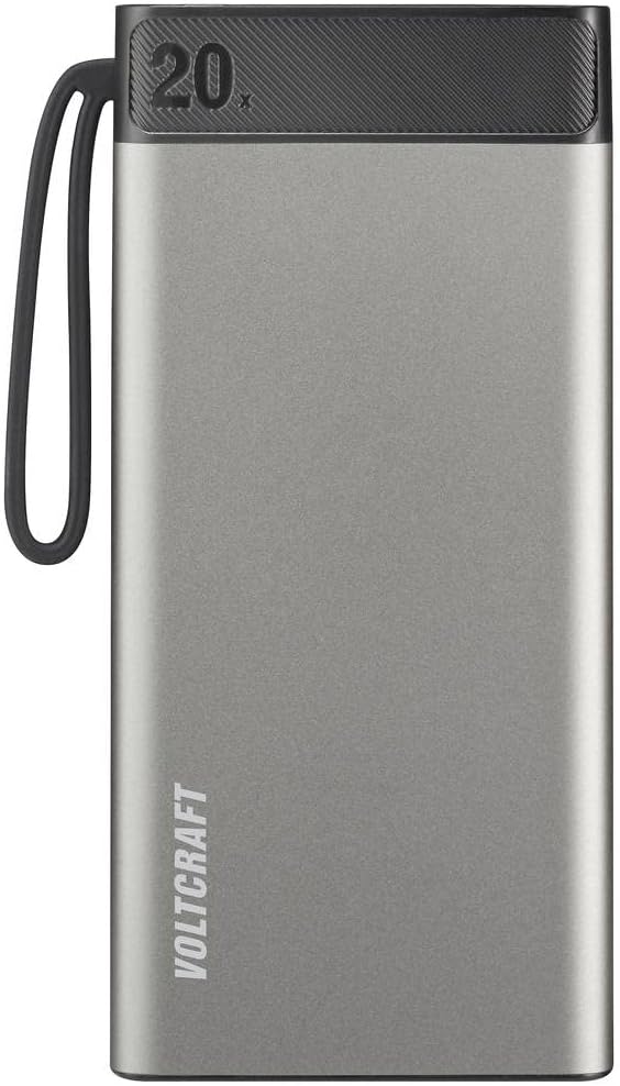 VOLTCRAFT PB-20-PD3.0 Powerbank 20000 mAh USB PD 3.0 LiPo Grau-Schwarz Statusanzeige
