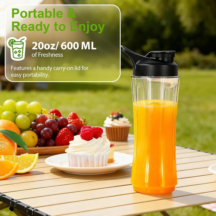 Mixer,Smoothie Maker, Mini Standmixer Blender Elektrisch, 3 Einstellbare Geschwindigkeiten, 600 ml T