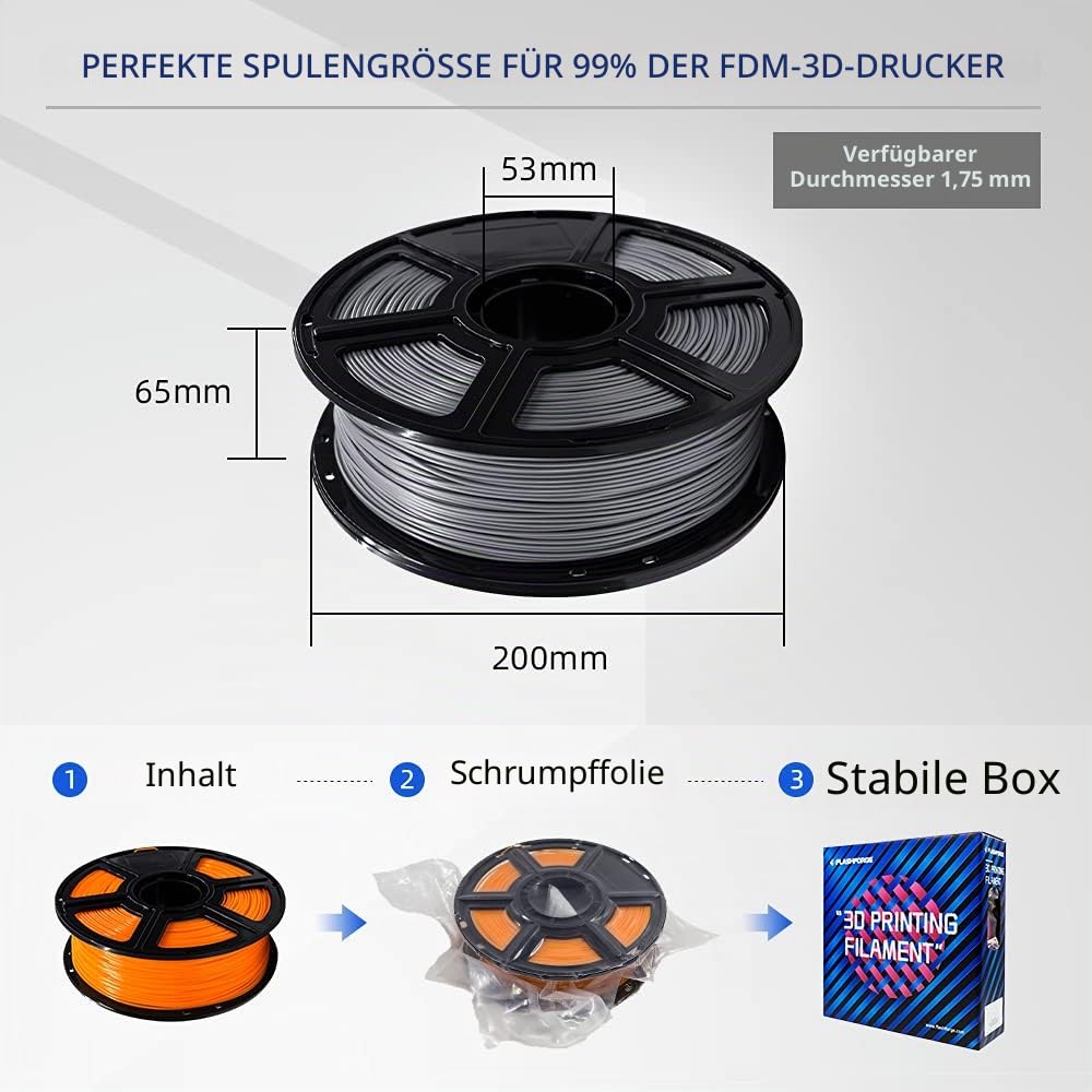 FLASHFORGE® PLA-Filament für 3D-Druck, 1,75 mm, 1 kg, Rolle für Creator Serie