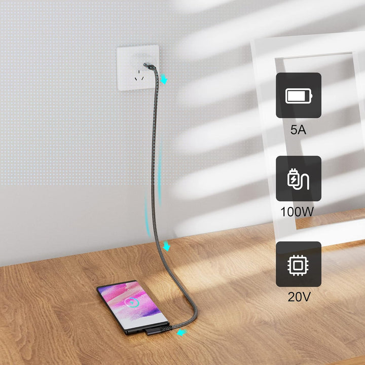 CAKOBLE USB C auf USB C Kabel 2M, 20Gbps USB C 3.2 USB 3.2 Gen2 Ladekabel USB C 4K@60Hz Videoübertra