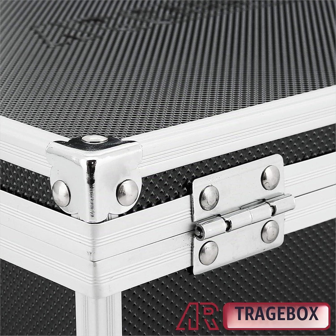 AR Carry Box® Kleine Alubox Alukoffer Aluminium Koffer Werkzeugkoffer leer 260x210x80mm Alu/Schwarz,