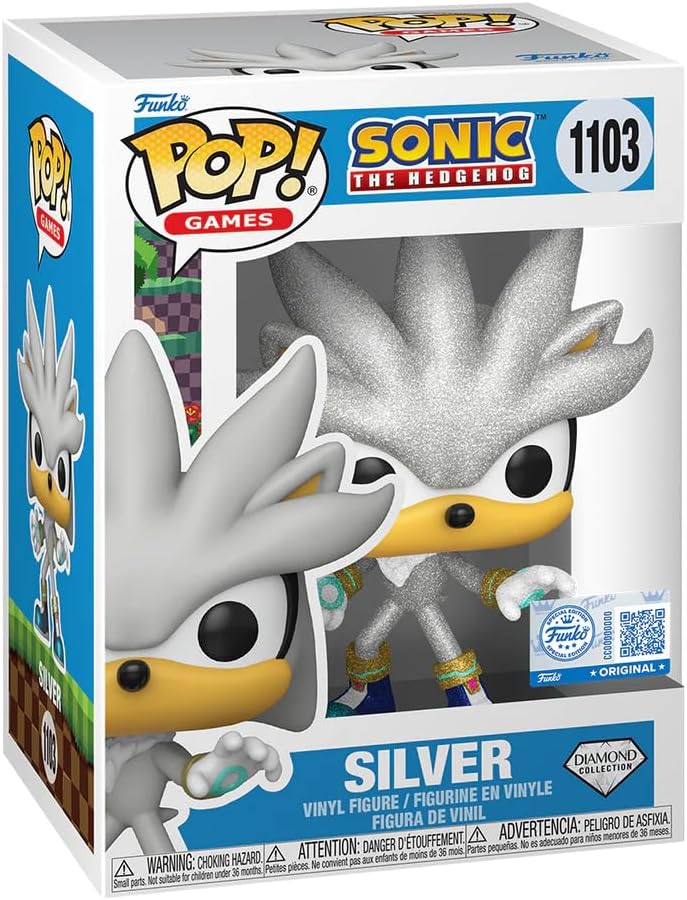 Funko Pop! Games: Sonic - Silver Diamond Glitter Nr. 1103 | Exklusive Vinyl-Sammelfigur | Sonderedit