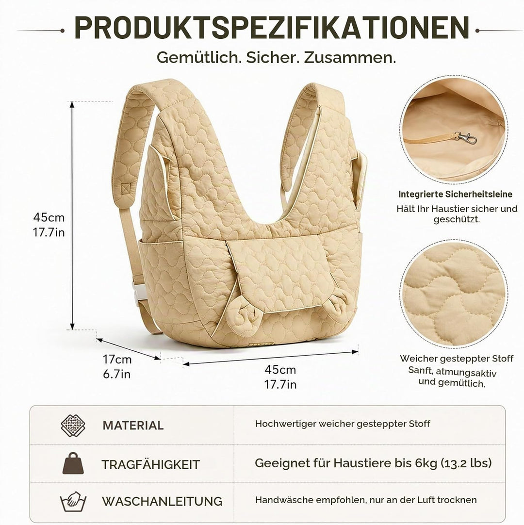 Hundetragetasche für kleine Hunde bis 10 kg, Verstellbarer Hunderucksack &amp; Tragetasche mit gepolster