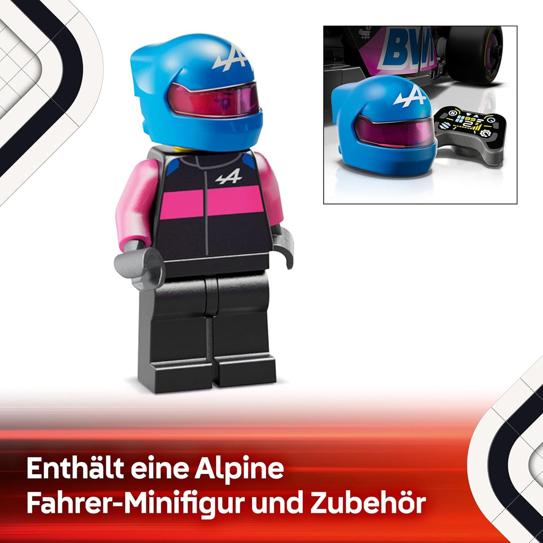 LEGO Speed Champions BWT Alpine F1 Team A524 Rennauto - Spielzeug mit Formel 1 Minifigur zum Sammeln