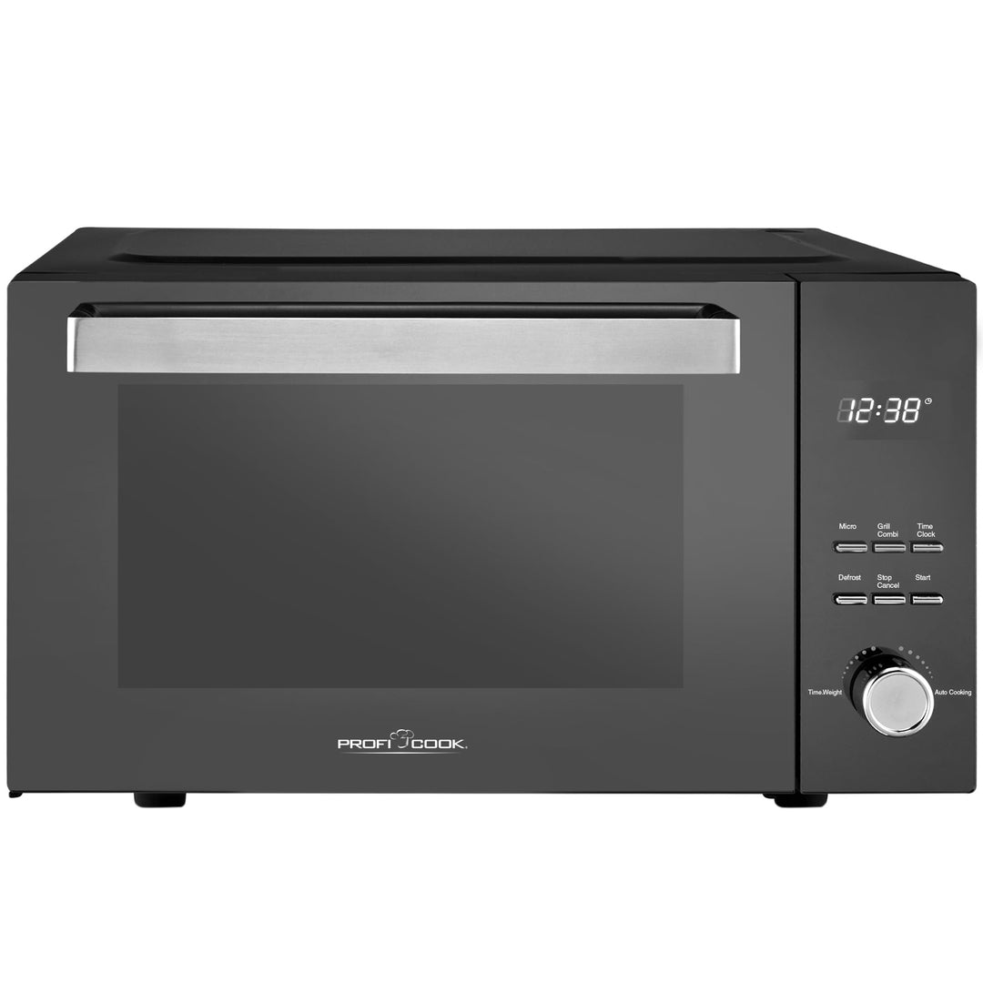 ProfiCook® Mikrowelle mit Grill | 23L | ohne Drehteller | vertikalöffnende Tür | 1000 Watt Grillleis