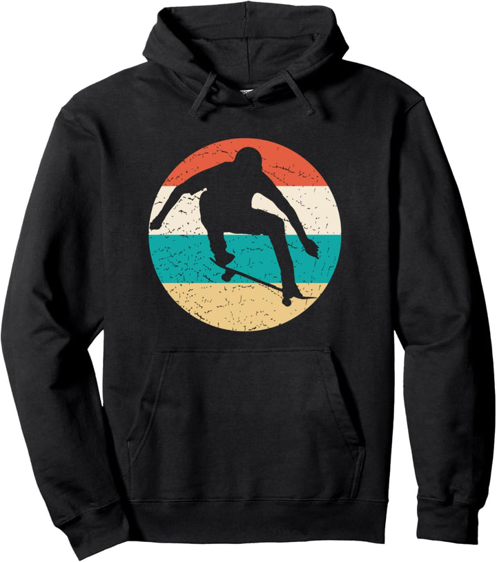 Skateboarding Retro Vintage Skateboarder Pullover Hoodie