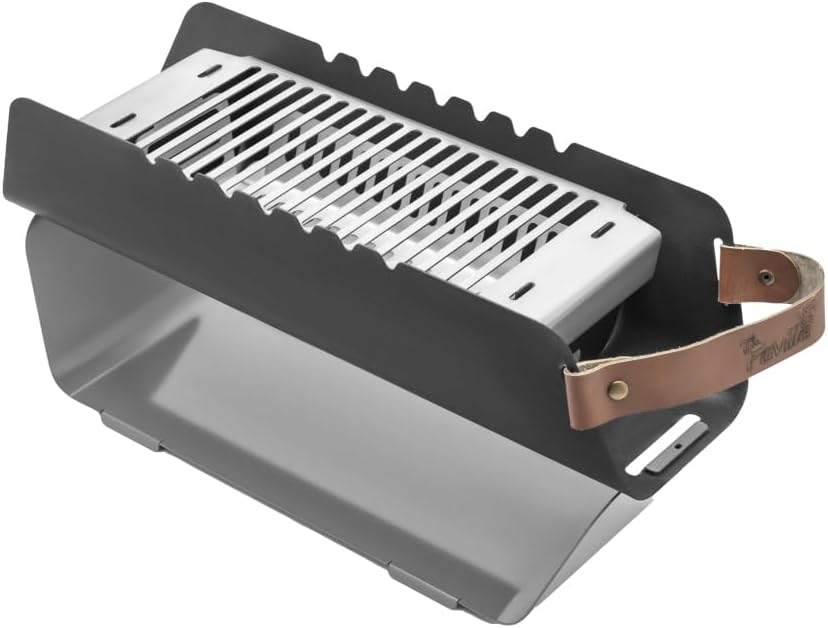 Fumo M Tragbarer Campinggrill in Rot | Kompakter & Demontierbarer Holzkohlegrill | Leicht zu Transpo