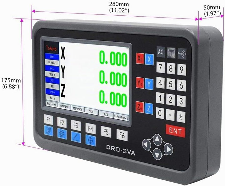 3 Achse DRO Digitalanzeige Kit ToAuto Digitalanzeige mit 3 Axis Linear Massstab für CNC-Fräsen Elekt