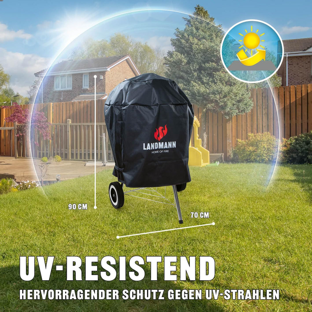 Landmann Grillabdeckung | PVC Grillzubehör - Wetterfest | Abdeckhaube für Grills | Grillhaube, Abdec