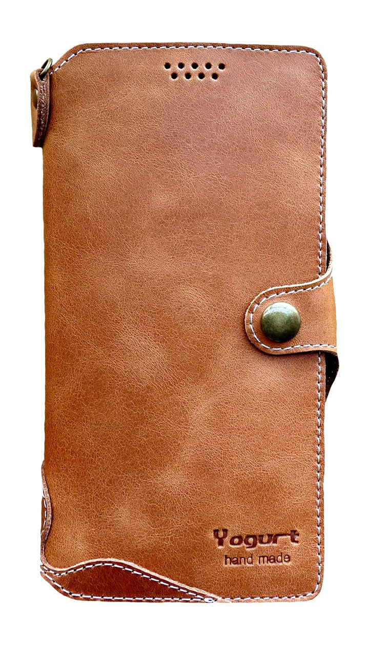 Yogurt Handyhülle für iPhone 13 Pro Max, Hülle Echtleder Case Ledertasche Lederhülle für iPhone 13 P